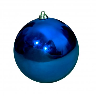 Новогодний шар синий глянцевый, диаметр от 80 до 300 мм