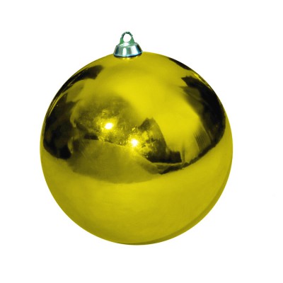 Новогодний шар золотой глянцевый, диаметр от 80 до 300 мм
